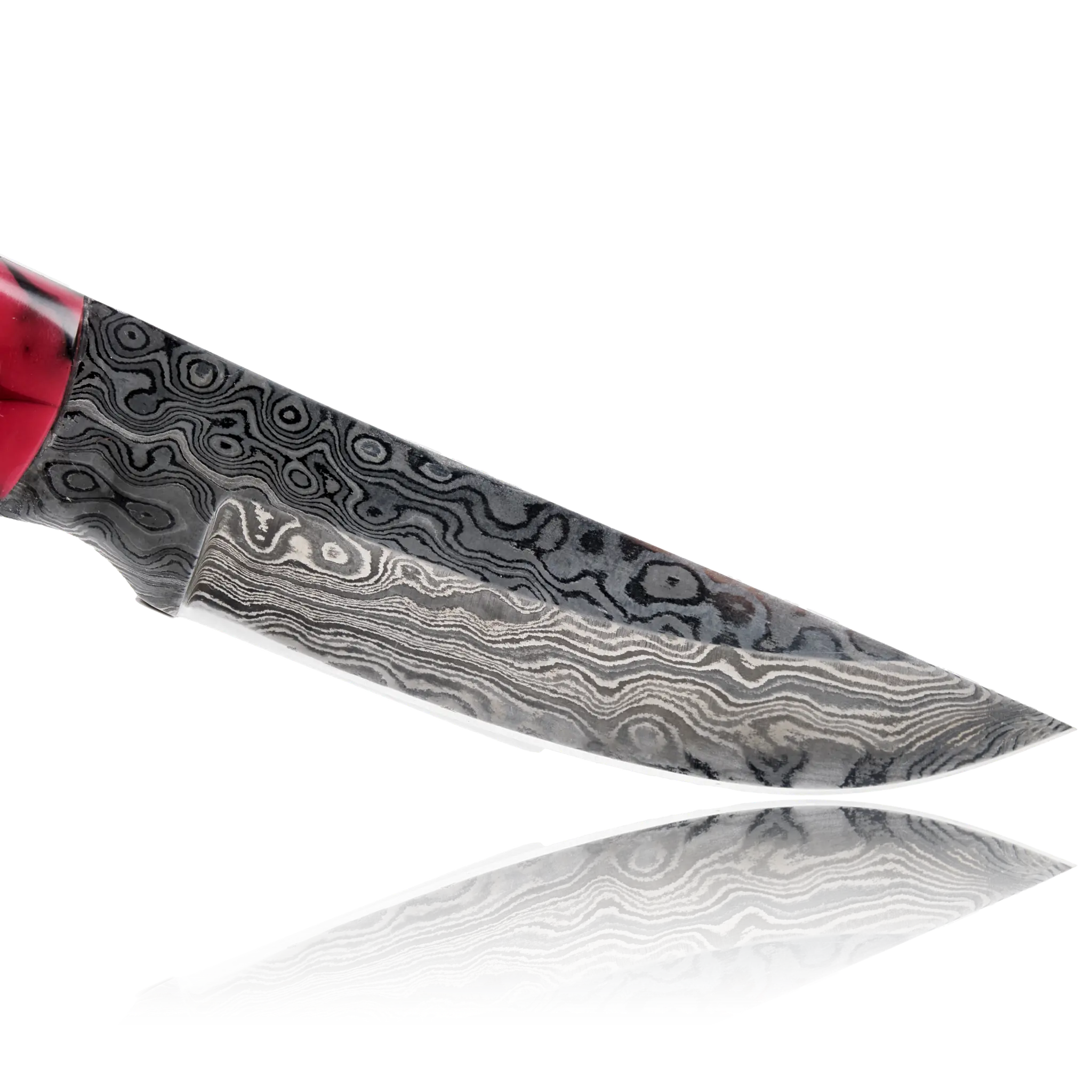 YUMA Damascus Steel Skinner Knife 5 inch blade with Original Cow leather sheath 