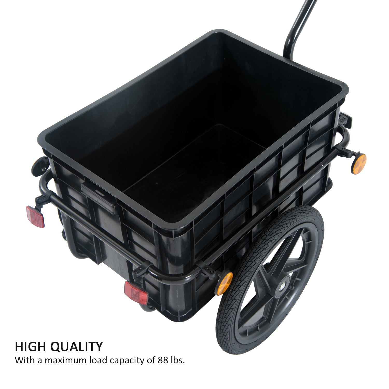 Aosom Multi-functional Bicycle Cargo Trailer Steel Large Bike Luggage Cart Carrier Black 