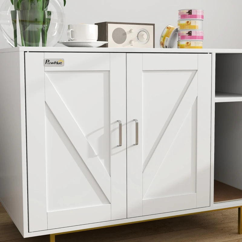 Cat Litter Box Enclosure, Hidden Litter Box with Scratching Pad, Storage, for Living Room, Bedroom, 31.5" x 20" x 24"