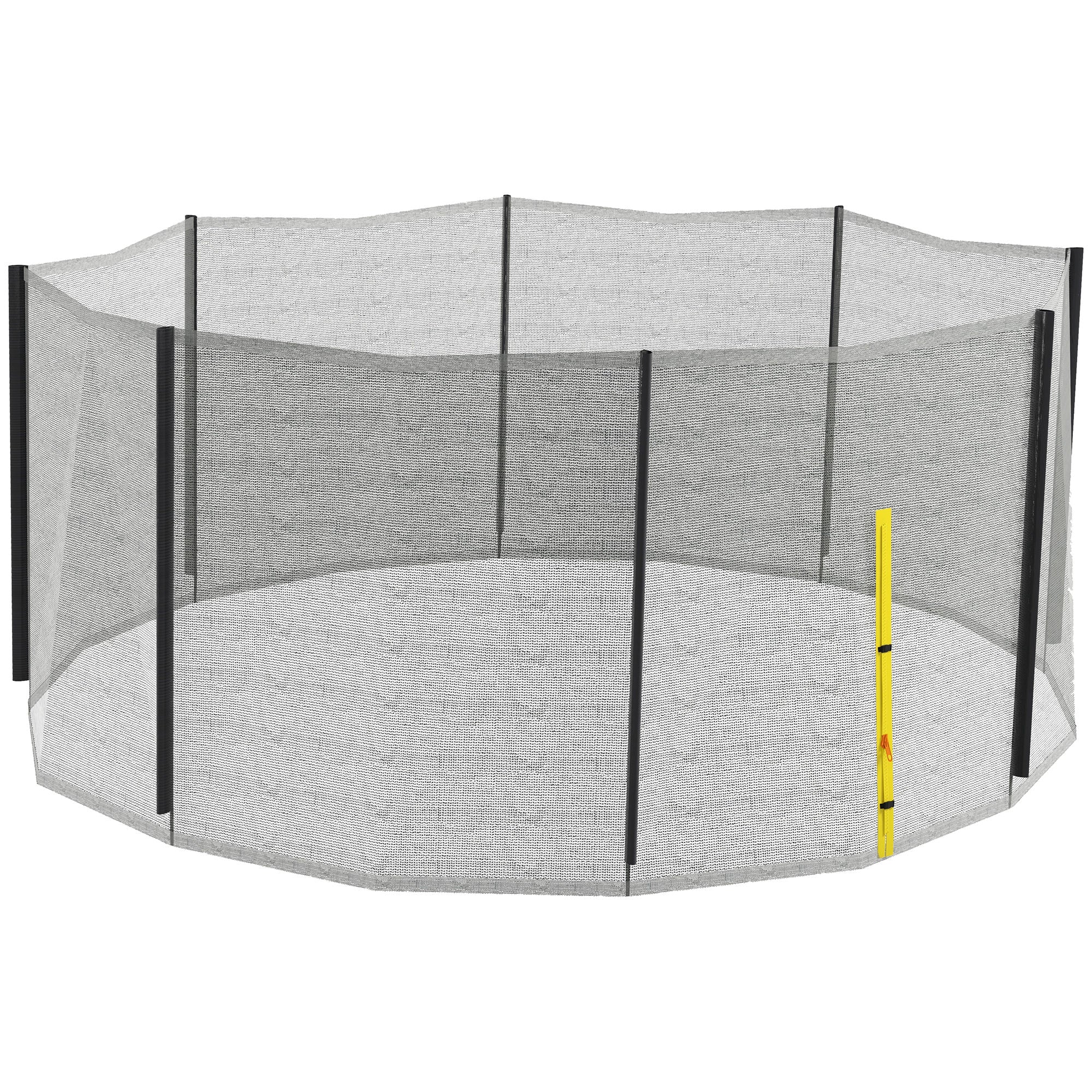 Soozier Trampoline Net Enclosure for 14ft Round Trampoline with 8 Straight Poles Poles Not Included, Weather Resistant Trampoline Netting Replacement with Zippered Entrance, Black 