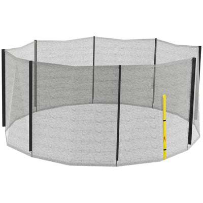 Soozier Trampoline Net Enclosure for 14ft Round Trampoline with 8 Straight Poles Poles Not Included, Weather Resistant Trampoline Netting Replacement with Zippered Entrance, Black 