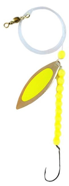 Solid Yellow Beads Willow Leaf Spinner – Yellow Demon Blade Lure 