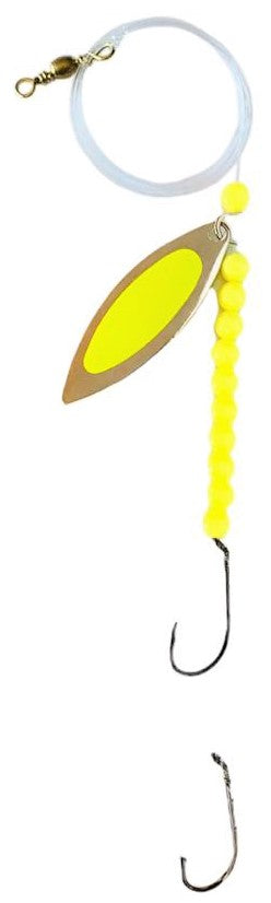 Solid Yellow Beads Willow Leaf Spinner – Yellow Demon Blade Lure 
