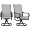 Outsunny 2pc 360° Swivel Rocking Chairs Curved Armrests S Shape Backrest Breathable Mesh Fabric Dark Grey