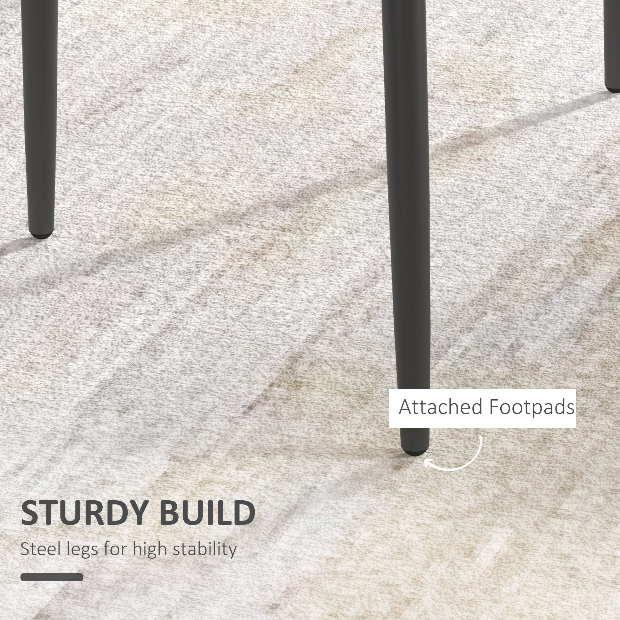 HOMCOM Dining Chairs - Modern Set of 4, High Back with PU Leather Upholstery & Metal Legs in Grey 