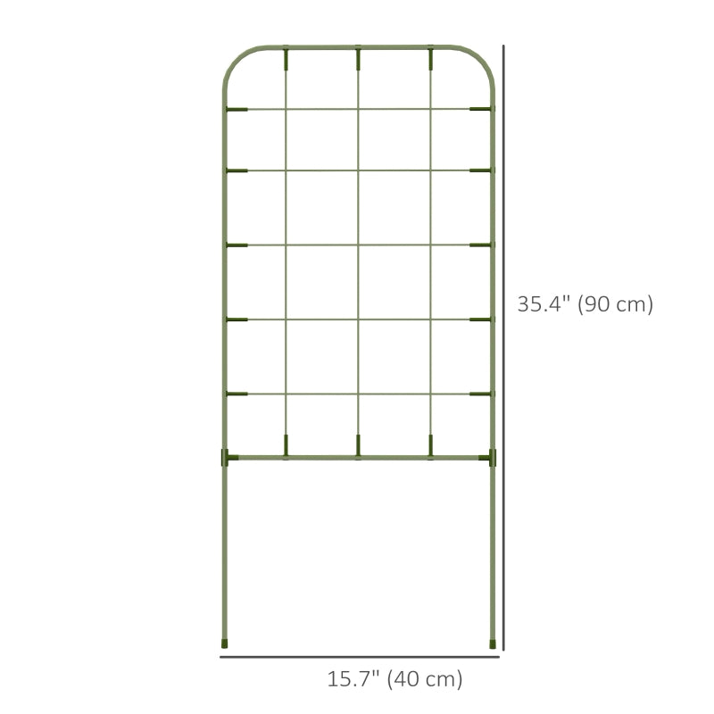 6-Piece Plant Support Set, Trellis for Climbing Plants, Garden Stakes, Steel, Green, 40 x 90 cm