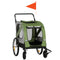 Aosom 2-in-1 Pet Adventure: Dog Bike Trailer Pet Stroller, Green Universal Wheel Reflectors Travel Carrier