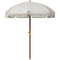 6.2' Beach Umbrella for Travel, Vent, Ruffles, Carry Bag, Portable Outdoor Umbrella for Garden, Light Grey