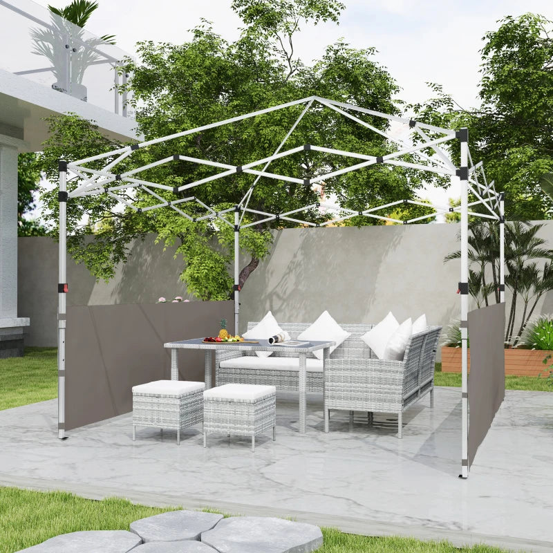 Canopy Sidewalls for 10' x 10' or 10' x 20' Pop up Canopy, 2 PCS Canopy Half Walls Only, Grey