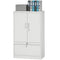 Lateral Filing Cabinet, Metal Storage Cabinet, Garage Cabinet with Double Locks, Adjustable Shelf and File Drawer, White