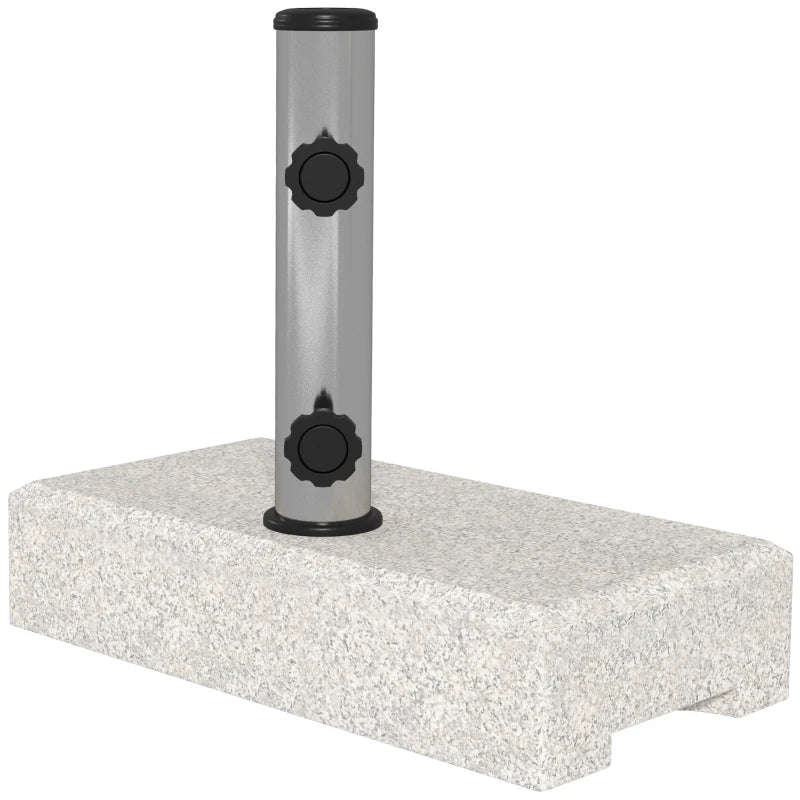 55 lbs Half Granite Parasol Base, Outdoor Umbrella Stand Weight for 1.3", 1.5", 1.9" Umbrella Poles, Grey