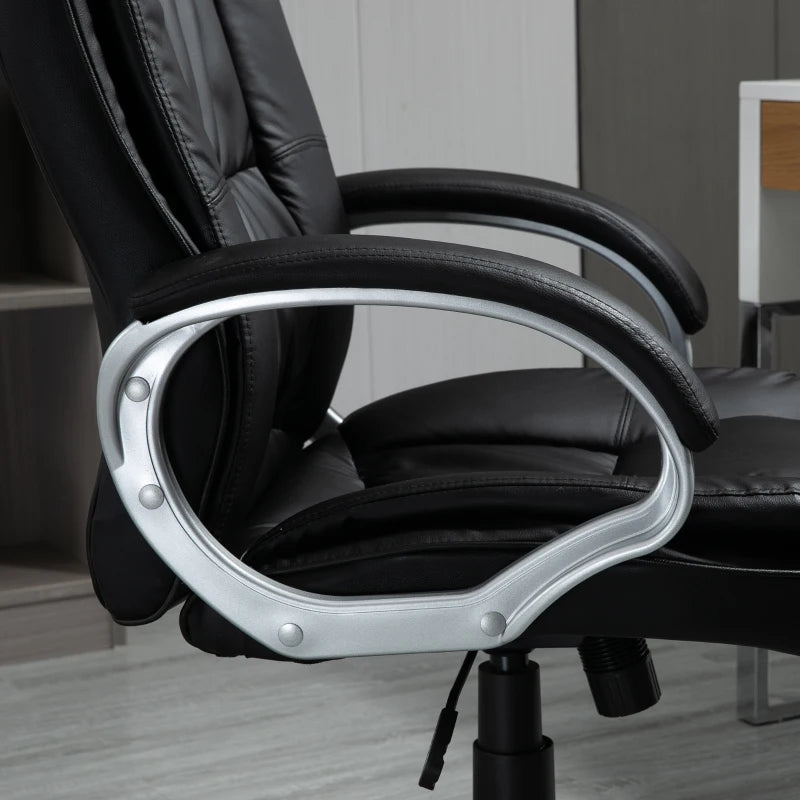 High Back Executive Office Chair Adjustable Desk Seat Swivel PU Leather Computer Chair with Padded Armrests