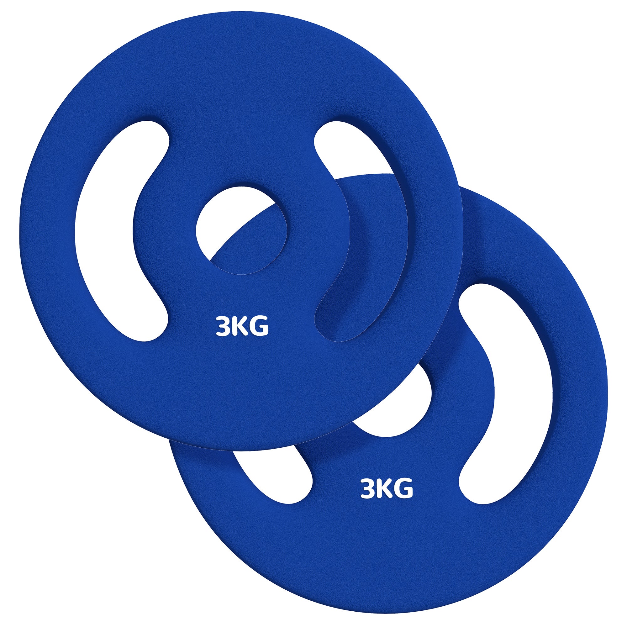 Soozier 2 x 6.6lbs Standard Weight Plates with Easy-Grip Handles, 1" Holes, for Home, Gym, Weight Lifting and Strength Training 