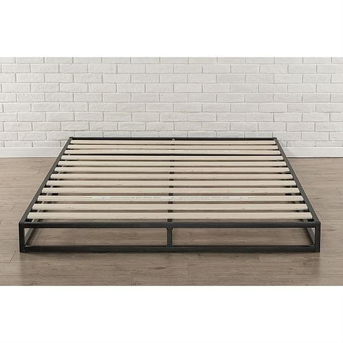 Queen size 6-inch Low Profile Metal Platform Bed Frame with Wooden Slats - Free Shipping