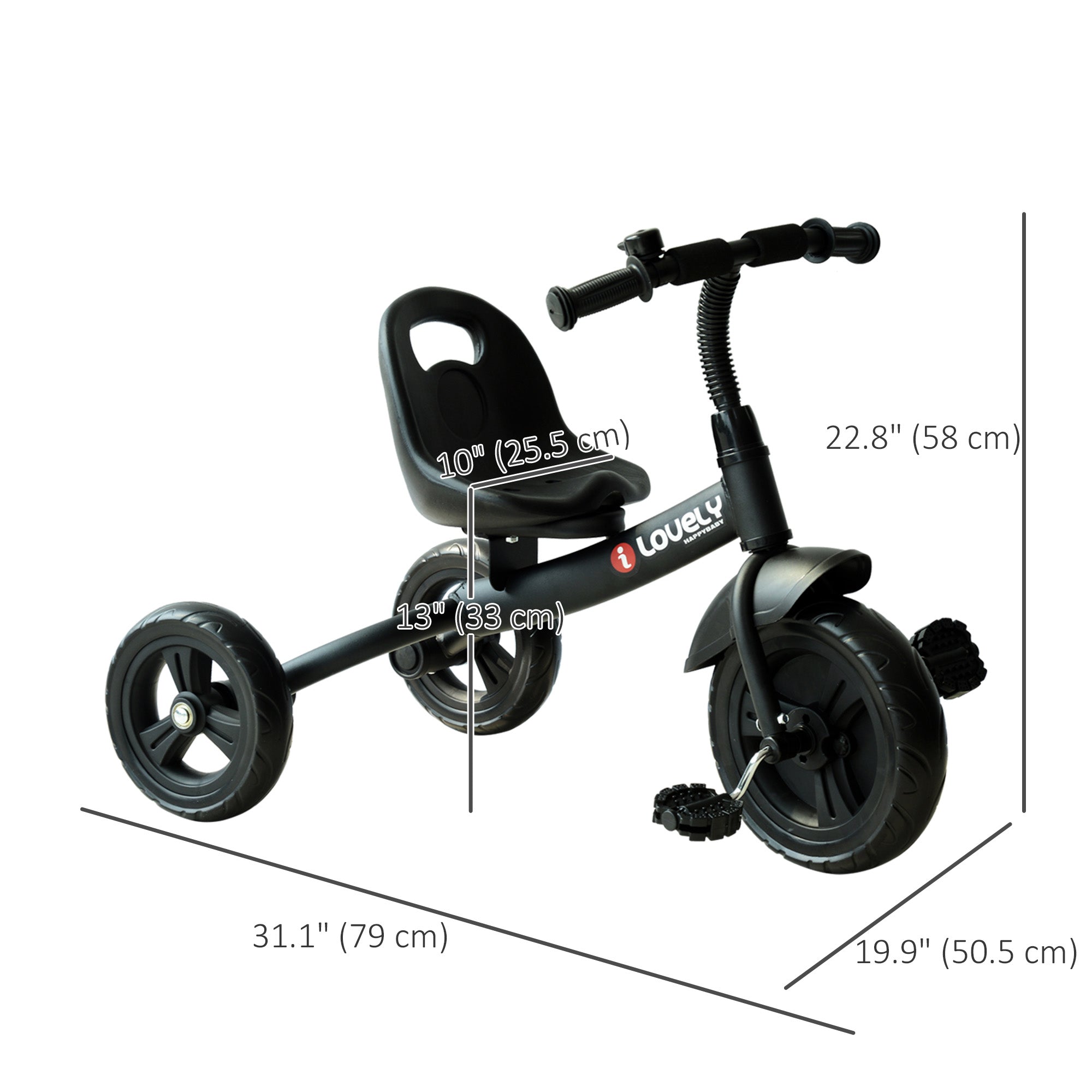 Qaba 3-in-1 Baby Bike - Easy Ride Toddler Trike for Indoor/Outdoor Activities, Perfect Tricycle for Learning 