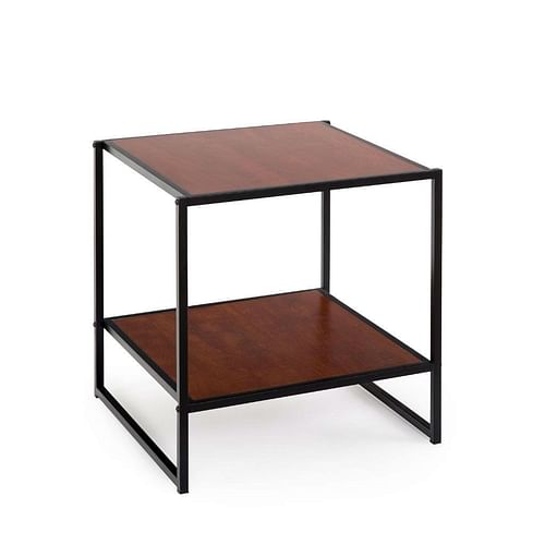 Modern Steel Frame End Table Nightstand in Brown - Free Shipping