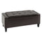 Storage Ottoman Bench, PU Leather Upholstered Bench with Tufted Design, Brown