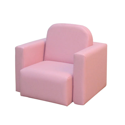 Qaba 2-in-1 Kids Convertible Table & Sofa Chair Set, Pink Multifunctional Toddler Armchair and Activity Couch 