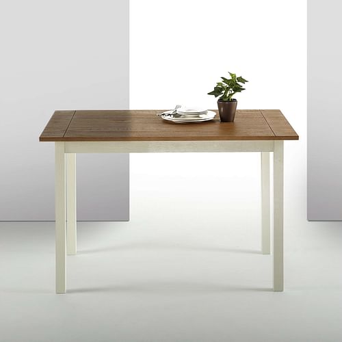 Classic Pine Wood 45 x 28 inch Dining Table with White Legs - Free Shipping