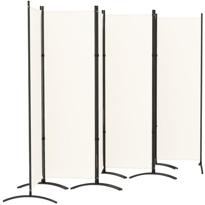 Outsunny 6 Panel Folding Room Divider, UV30+ Privacy Screen, Indoor Outdoor Privacy Panel with Stable Base, Beige 