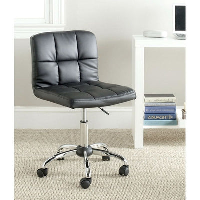Modern Black Faux Leather Cushion Home Office Desk Chair - Free Shipping 