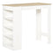 HOMCOM Bar Table, High Top Pub Table with 4 Storage Shelves, Modern Bar Height Table for Home Bar, Kitchen, Natural