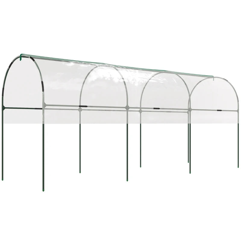 Tunnel Tomato Greenhouse with 4 Hoops and Top Tap, Pointed Bottom and Guy Ropes, 157.5" x 47.2" x 66.9", Clear