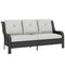 Wicker Patio Sofa with Cushions, 3 Seater Rattan Outdoor Couch for Patio, Garden, Porch, Backyard, Light Grey