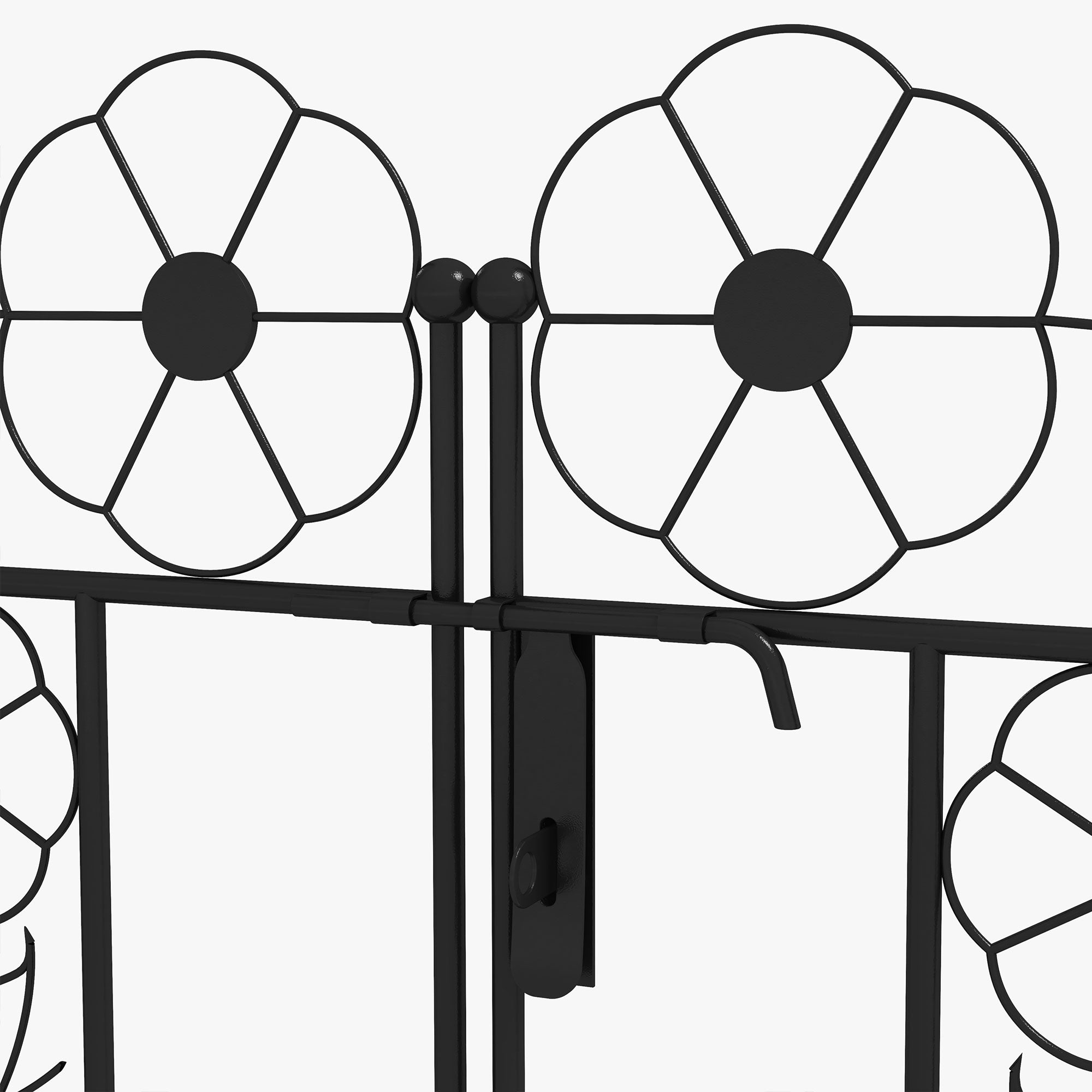 Outsunny 7.5FT Metal Double Gate Garden Arch Trellis for Climbing Vines Outdoor Wedding Decoration Black 