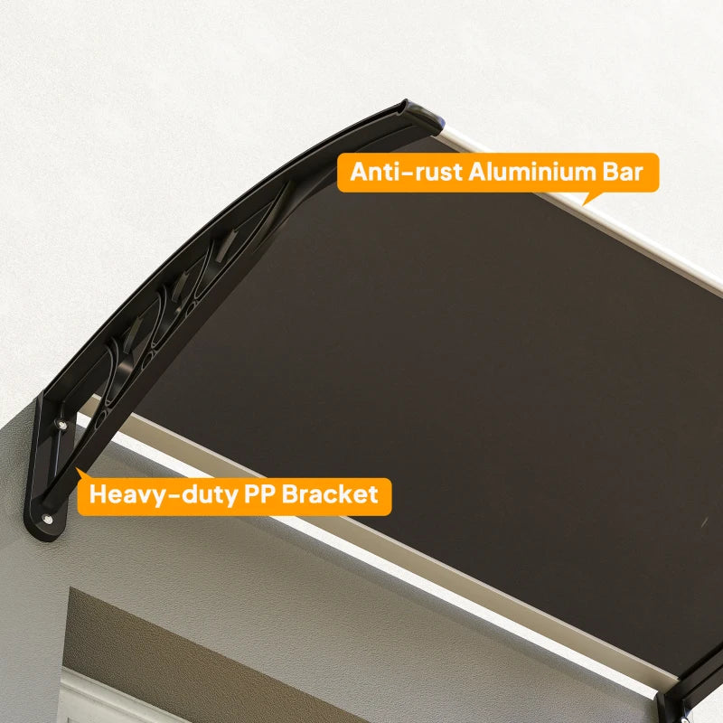 Window Awning Door Canopy, 29.9" x 39.4" Polycarbonate Cover, Front Door Patio Canopy with Solid Panel, Transparent