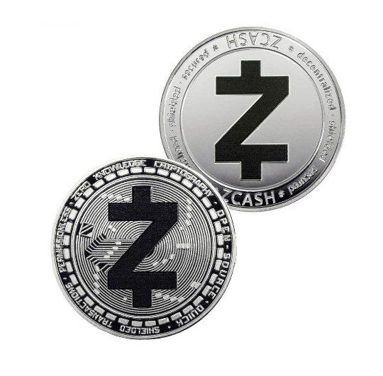 Zcash Coin - Silver Metal Physical Blockchain Cryptocurrency Collectible Coin 