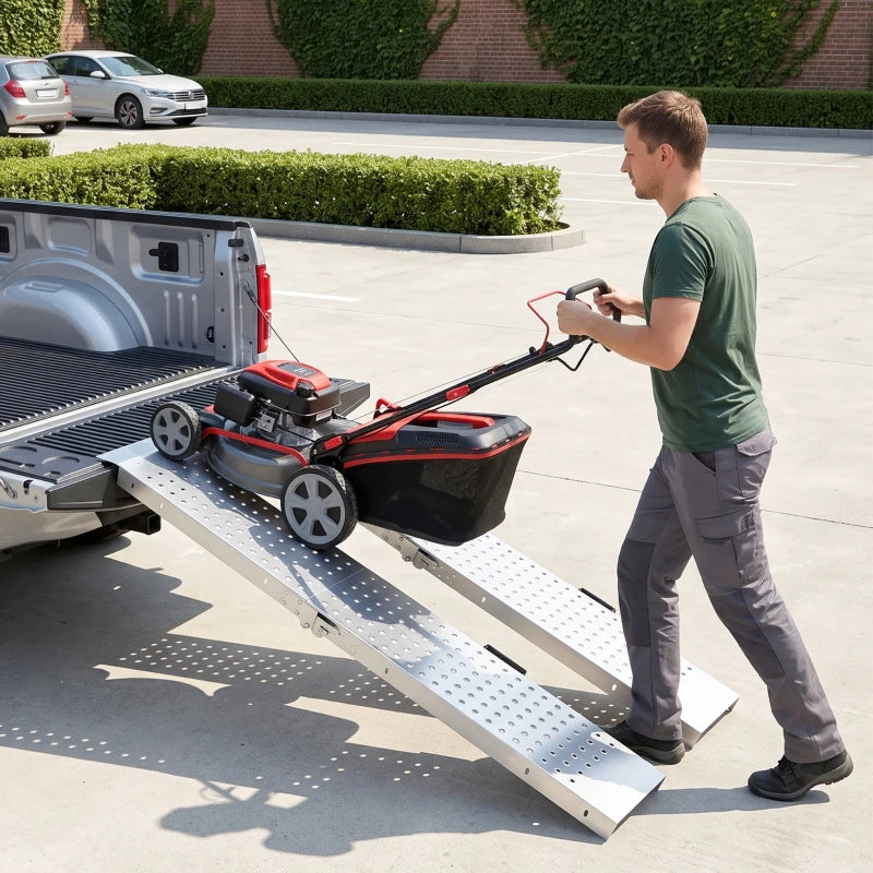 Folding Loading Ramps for Motorcycles, ATVs & Lawn Equipment – 2 Pack, 880 lb Capacity