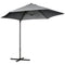 Outsunny 8.5FT Cantilever Roma Parasol Outdoor with 360° Rotation Cross Base Offset Patio Umbrella Garden Dark Grey