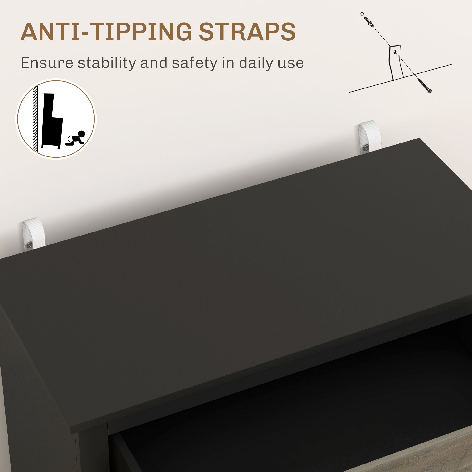 HOMCOM Sideboard Buffet Cabinet, Storage Cabinet with Drawer, Double Doors and Adjustable Shelf, Black 