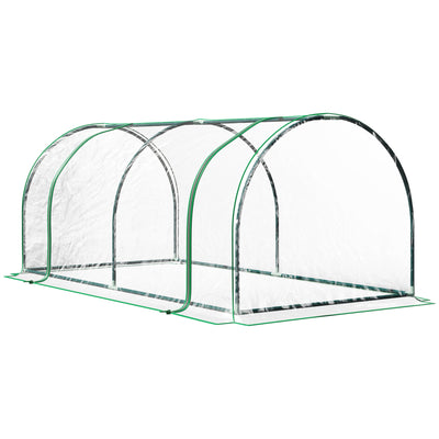 Outsunny 79"x39"x32" Mini Greenhouse Kit Portable Plant Hot House Indoor Outdoor Garden Transparent PVC Cover Zippered Doors 