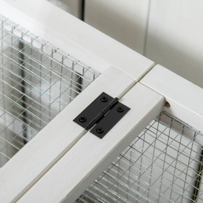 Rabbit Cage with Wheels, Ramp, Run, Tray for Indoor Outdoor, Suitable for Rabbit, Guinea Pig, Grey
