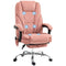 Massage Office Chair, Reclining Computer Chair with Adjustable Height and Footrest, Pink