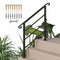 Hand Rails for Outdoor Steps, Adjustable Outdoor Stair Railing for 2 to 3 Steps, Black