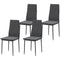 HOMCOM Modern Dining Chairs, Set of 4, High Back Upholstery and Metal Legs for the Living Room, Kitchen, Home Office, Grey