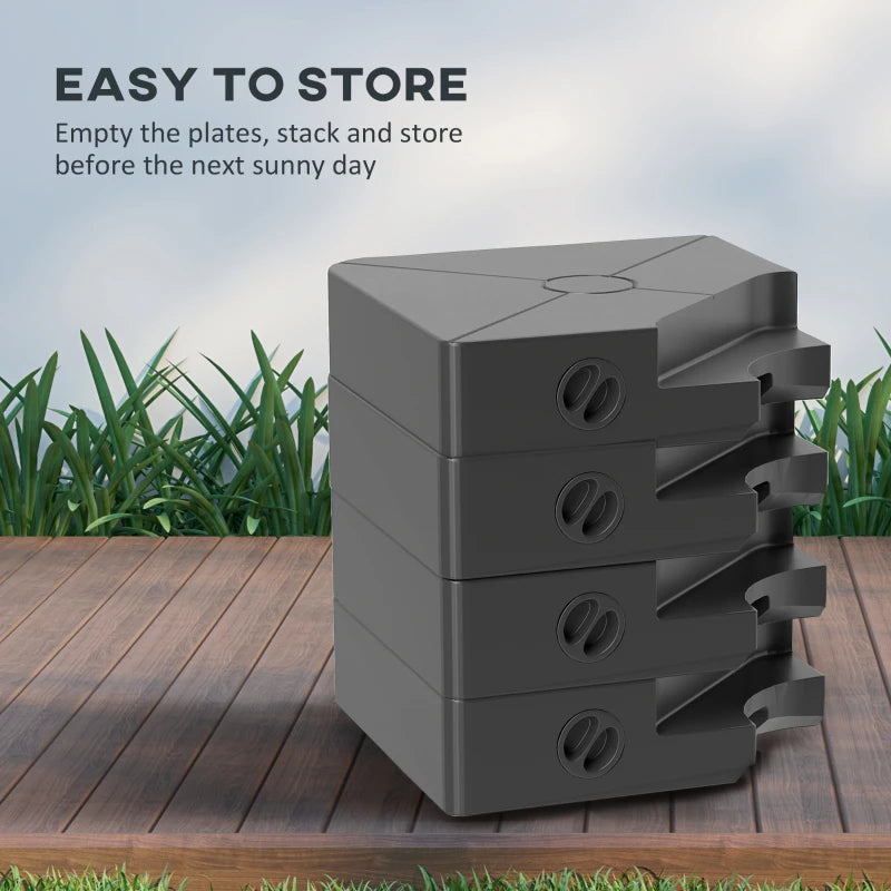 Umbrella Weights for Cantilever Parasols, Set of 4 Heavy Duty Parasol Base Weights, Black