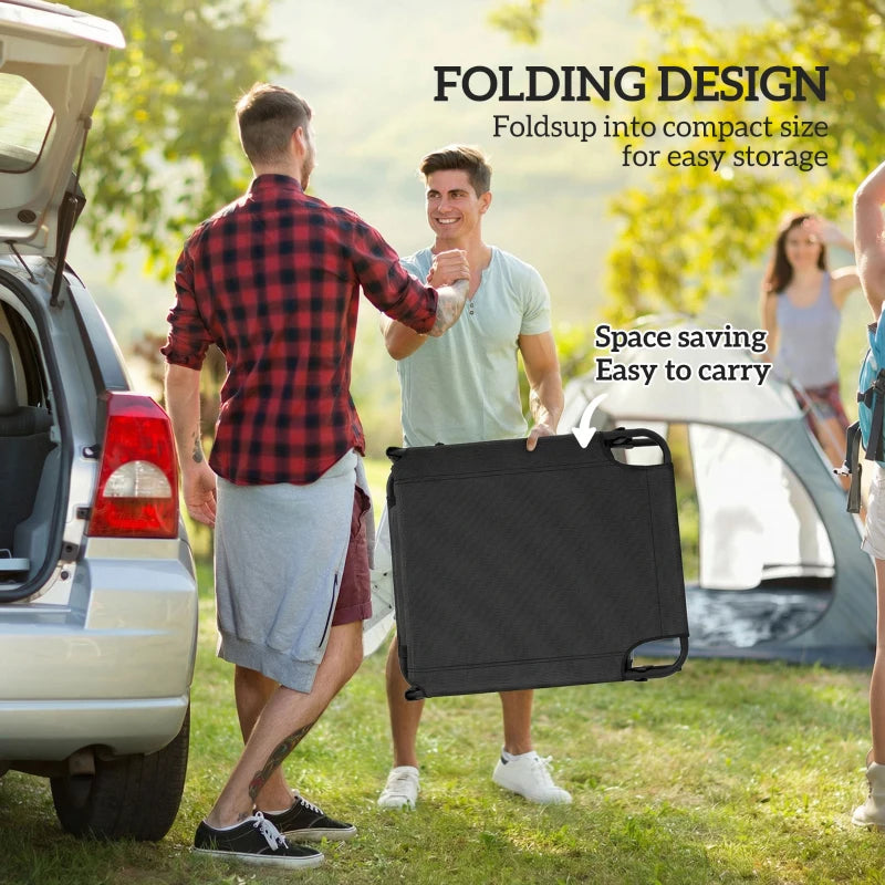 Folding Lounge Chair with Adjustable Canopy, 4-Position Outdoor Tanning Chair with Headrest, Dark Grey