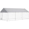 Outdoor Dog Run with Adjustable & Rotatable Bowls, Waterproof UV-Resistant Cover, Escape-Proof Lock, 19.7' x 7.5' x 7.5'