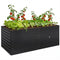 5' x 3' x 2' Raised Garden Bed, Galvanized Planter Box for Growing Flowers, Herbs and Vegetables, Black