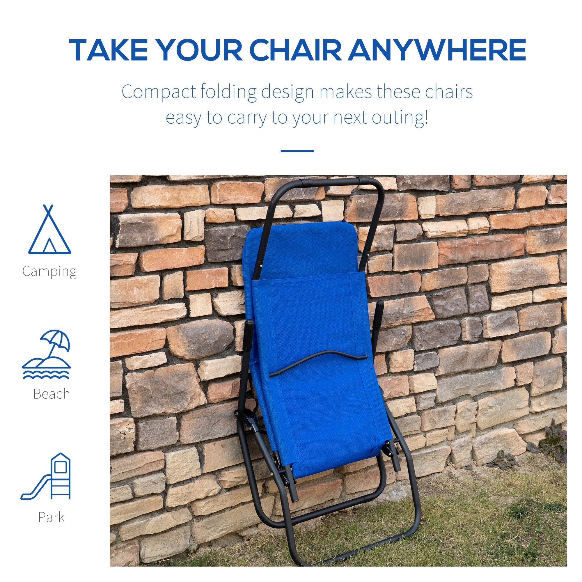 Outsunny Mesh Serenity: Zero Gravity Lounge Chair Recliners, Folding Rocking Chair, Outdoor Chaise Lounge for Beach, Poolside, Blue 