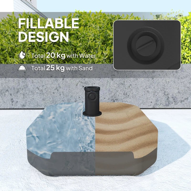 Square Patio Umbrella Base Holder, Outdoor Umbrella Stand, 17.7" L x 17.7" W x 9.8" H Black