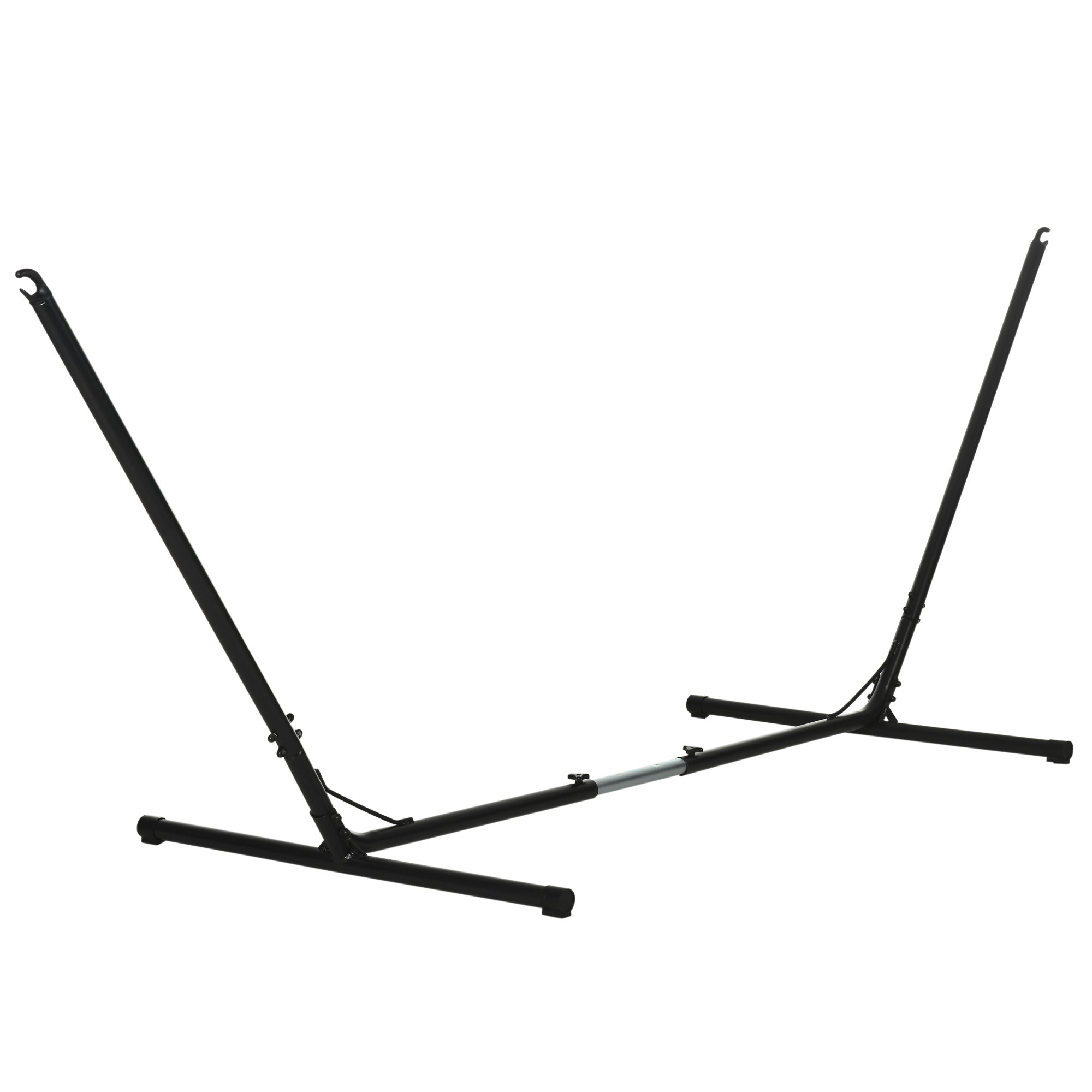 Outsunny 12ft Steel Hammock Stand, Adjustable Universal Fit Metal Swing Stand for Outdoor Comfort, Black 