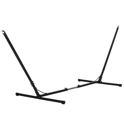 Outsunny 12ft Steel Hammock Stand, Adjustable Universal Fit Metal Swing Stand for Outdoor Comfort, Black 