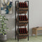 Industrial Wine Rack, 3-Tier Freestanding Wine Storage Stand for 36 Bottles, Rustic Brown & Black