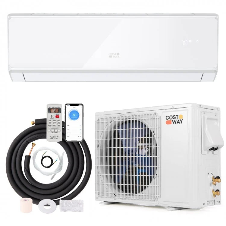 Energy Star Certified 18000 BTU 21 SEER2 208-230V Mini Split Air Conditioner and Heater Wifi Enabled White
