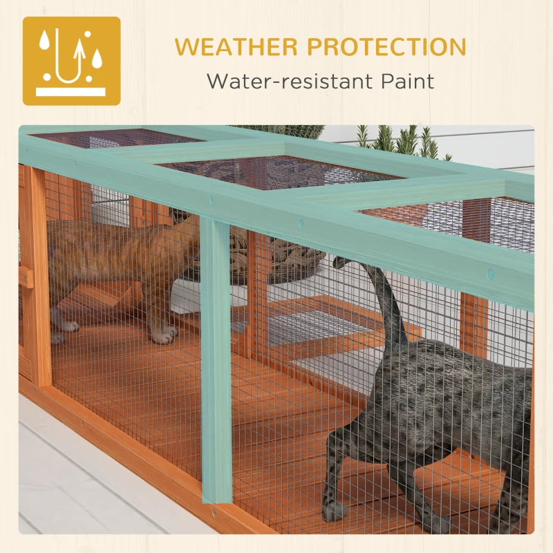 79" Long Cat Tunnel, Cat shelter L- Shape with Extendable Design, Cat Enclosure for Indoor/Outdoor Use, Orange